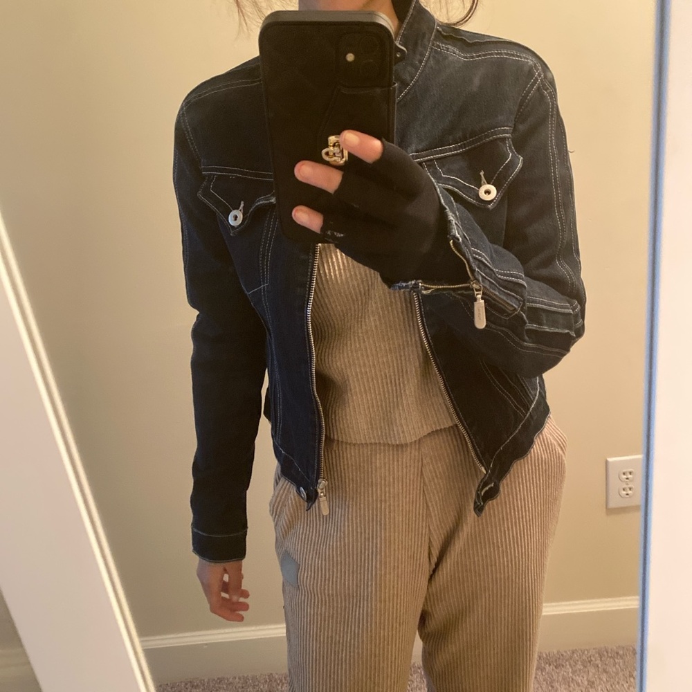 Authentic Y2K denim Moto jacket